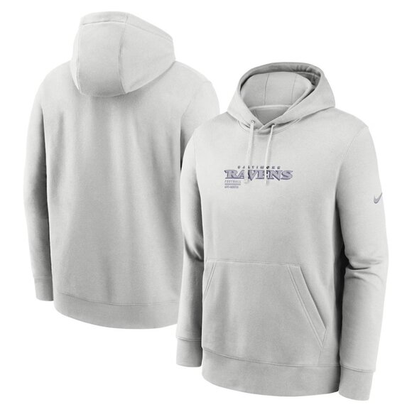 Baltimore Ravens Nike Edge Pack French Terry Club Pullover Hoodie - Gray - Picture 1 of 11